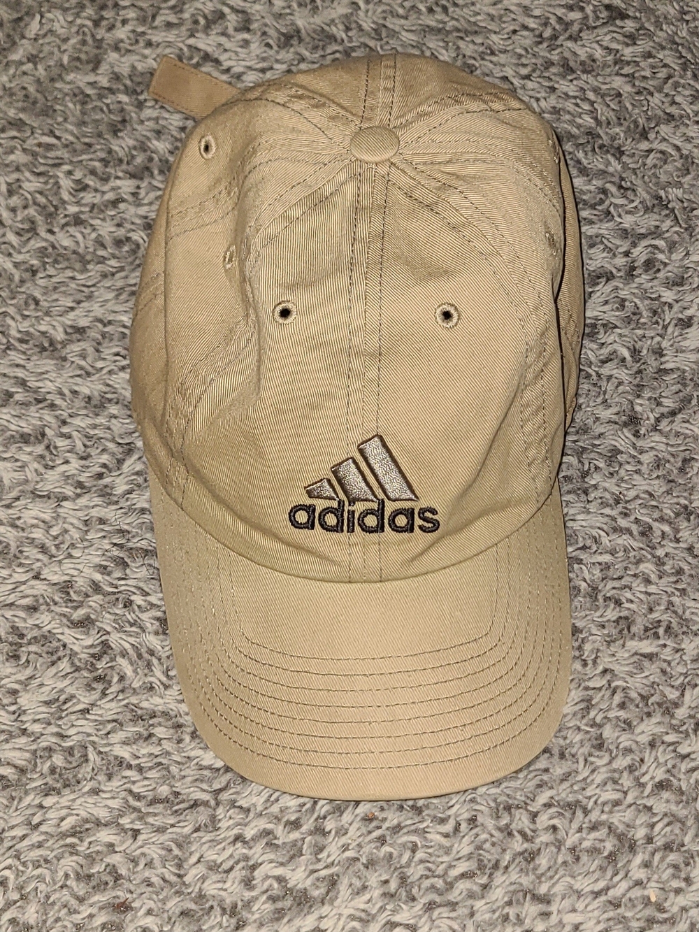 Classic Khaki Adidas Unstructured Adjustable Cotton Ball Cap Embroidered Logo
